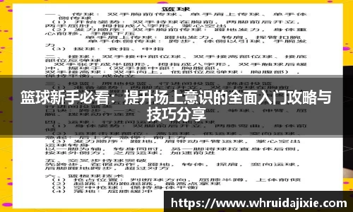 篮球新手必看：提升场上意识的全面入门攻略与技巧分享